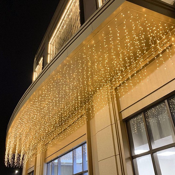 Duckkoko 400 LED Outdoor Curtain Lights String Lights Ceremony Birthday Christmas Balcony Roof Decorations - Image 6